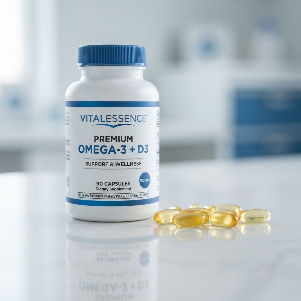 Close-up of a healthcare supplement product